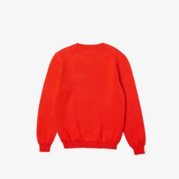 Lacoste Badge Sweater - Svetr Dětské Červené | CZ-G3MCrs